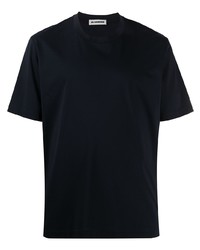 T-shirt à col rond bleu marine Jil Sander