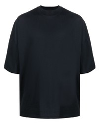 T-shirt à col rond bleu marine Jil Sander