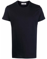 T-shirt à col rond bleu marine Jil Sander