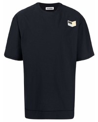T-shirt à col rond bleu marine Jil Sander