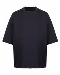 T-shirt à col rond bleu marine Jil Sander