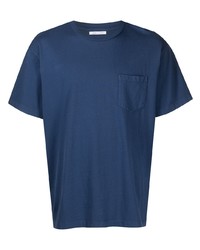 T-shirt à col rond bleu marine John Elliott