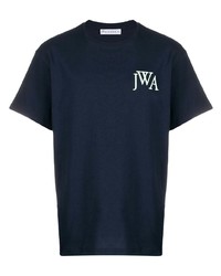 T-shirt à col rond bleu marine JW Anderson