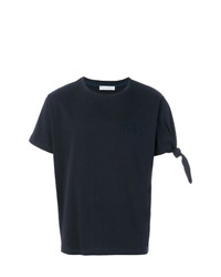 T-shirt à col rond bleu marine JW Anderson