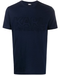 T-shirt à col rond bleu marine Karl Lagerfeld