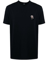 T-shirt à col rond bleu marine Karl Lagerfeld