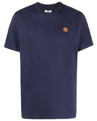 T-shirt à col rond bleu marine Kenzo