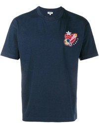 T-shirt à col rond bleu marine Kenzo