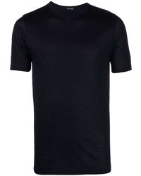T-shirt à col rond bleu marine Kiton