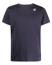 T-shirt à col rond bleu marine Kway