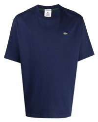 T-shirt à col rond bleu marine Lacoste