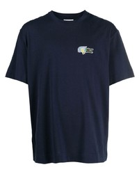 T-shirt à col rond bleu marine Lacoste
