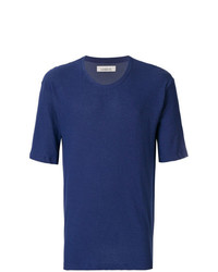 T-shirt à col rond bleu marine Laneus