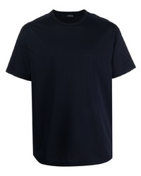 T-shirt à col rond bleu marine Lardini