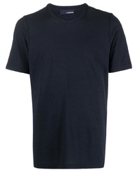 T-shirt à col rond bleu marine Lardini