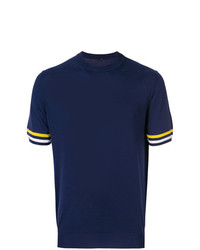 T-shirt à col rond bleu marine Larusmiani