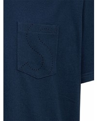 T-shirt à col rond bleu marine Supreme