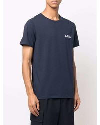 T-shirt à col rond bleu marine A.P.C.