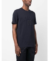 T-shirt à col rond bleu marine Moncler