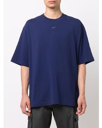 T-shirt à col rond bleu marine Off-White