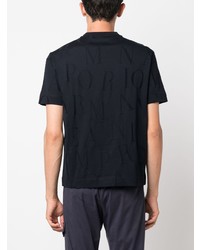 T-shirt à col rond bleu marine Emporio Armani