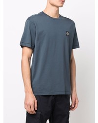 T-shirt à col rond bleu marine Stone Island