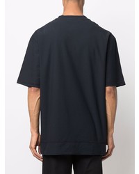 T-shirt à col rond bleu marine Jil Sander