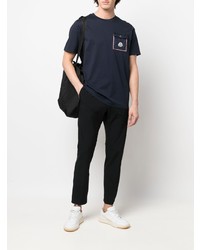 T-shirt à col rond bleu marine Moncler