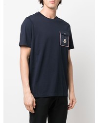 T-shirt à col rond bleu marine Moncler