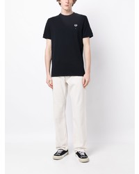 T-shirt à col rond bleu marine Fred Perry