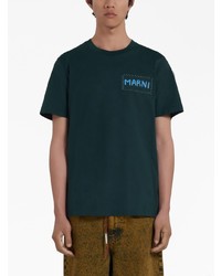 T-shirt à col rond bleu marine Marni