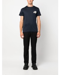 T-shirt à col rond bleu marine Moncler