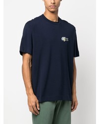 T-shirt à col rond bleu marine Lacoste