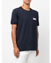 T-shirt à col rond bleu marine Kiton