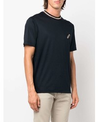 T-shirt à col rond bleu marine Giorgio Armani