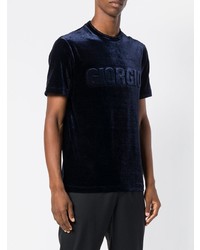 T-shirt à col rond bleu marine Giorgio Armani