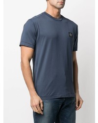 T-shirt à col rond bleu marine Stone Island