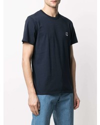 T-shirt à col rond bleu marine MAISON KITSUNÉ