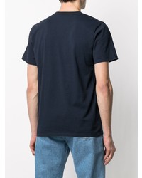 T-shirt à col rond bleu marine MAISON KITSUNÉ