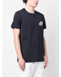 T-shirt à col rond bleu marine Moncler