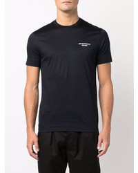 T-shirt à col rond bleu marine Emporio Armani