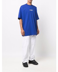 T-shirt à col rond bleu marine Vetements