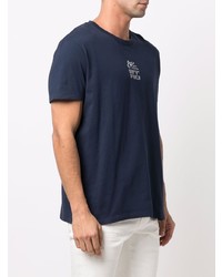 T-shirt à col rond bleu marine Etro