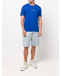 T-shirt à col rond bleu marine Calvin Klein