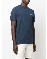 T-shirt à col rond bleu marine MAISON KITSUNÉ