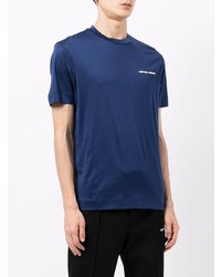 T-shirt à col rond bleu marine Emporio Armani