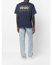 T-shirt à col rond bleu marine Kenzo