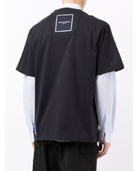 T-shirt à col rond bleu marine Wooyoungmi