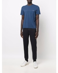 T-shirt à col rond bleu marine Corneliani