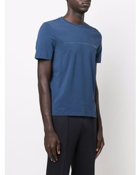 T-shirt à col rond bleu marine Corneliani